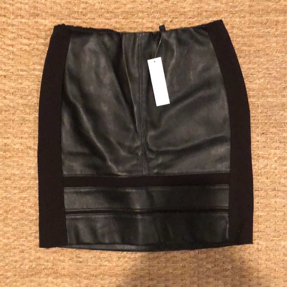White House Black Market Leather Skirt